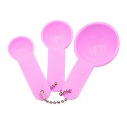 Kit aplicare masti faciale, recipient, 3 linguri, spatule, perie, plastic, roz