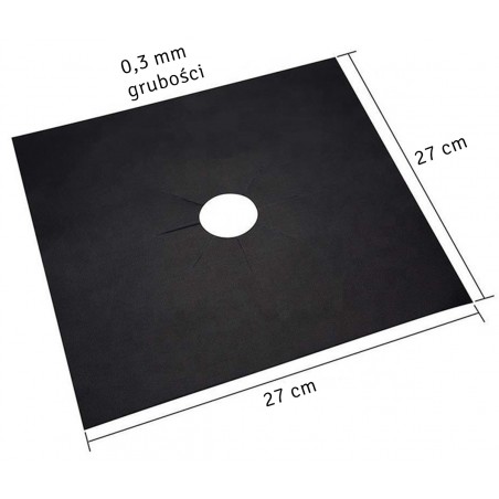 Set folii gratar teflon, 4buc, rezistenta temperatura: -60C -260C+, 27 x 27cm, negru