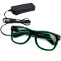 Ochelari luminosi cu fir El Wire, iluminare 3 moduri, diverse culori, invertor