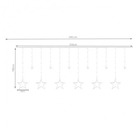 Perdea luminoasa cu 138 LED-uri, lumina alba-calda, 8 moduri, telecomanda, interior exterior