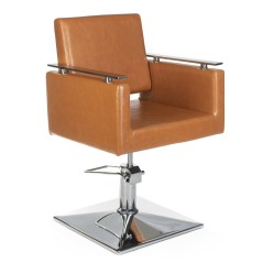 Scaun salon infrumusetare, inaltime reglabila, design ergonomic, latime 50 cm, maro deschis