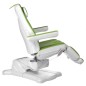 Scaun cosmetic electric Mazaro, piele ecologica, suport picioare, inaltime reglabila, verde/alb