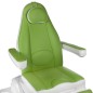 Scaun cosmetic electric Mazaro, piele ecologica, suport picioare, inaltime reglabila, verde/alb