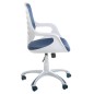 Scaun ergonomic de birou sau conferinta, inaltime reglabila, roti mobile, alb si albastru