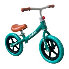 Bicicleta fara pedale, de echilibru, roti 11 inch, ghidon si sa reglabile, cadru otel, turcoaz