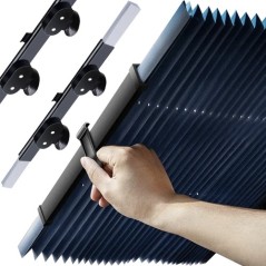 Parasolar auto retractabil, model universal, ventuze de prindere, 150 x 65 cm