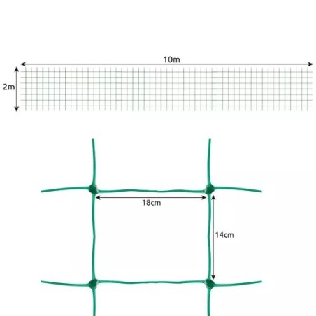 Plasa sustinere plante cataratoare, polipropilena, 2 x 10 metri, verde