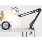 Lampa de birou cu lumina LED si lupa, 10 trepte de intensitate, 65 x 15 x 5 cm, USB, negru