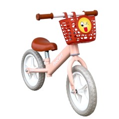 Bicicleta fara pedale pentru copii, de echilibru, reglabila pe inaltime, roti 11 inch, cos depozitare, roz