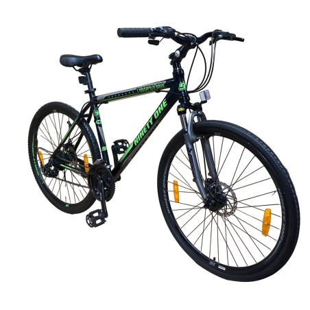 Bicicleta hibrida 700C, de munte si oras, cadru 18 inch aluminiu, 21 viteze Shimano, frane pe disc