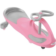 Masinuta fara pedale ride-on, gravitationala, roti luminoase, volan, suport picioare, roz