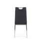 Scaun dining, cadru metal, suporturi antiderapante, stil modern, 46x56x97cm, piele eco, negru