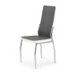 Scaun piele ecologica, cadru metalic, pentru dining si living, inaltime 101 cm, gri si alb