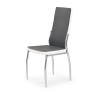 Scaun living/sufragerie Halmar K210, cadru metal,  stil modern, 42x42x100x47cm, piele, gri/alb