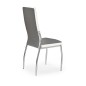 Scaun piele ecologica, cadru metalic, pentru dining si living, inaltime 101 cm, gri si alb