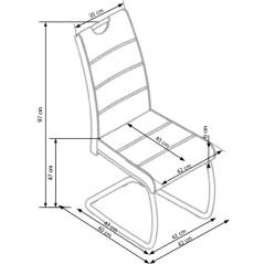 Scaun living/sufragerie Halmar K211, cadru metal,  stil modern, 42x60x97x47cm, piele, bej