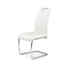 Scaun living/sufragerie Halmar K211, cadru metal,  stil modern, 42x60x97x47,cm piele, alb