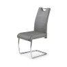 Scaun living/sufragerie Halmar K211, cadru metal,  stil modern, 42x60x97x47cm, piele, gri