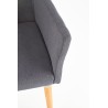 Scaun living/sufragerie Halmar K274, cadru lemn/metal,  stil clasic, 62x61x92x49cm, textil, gri