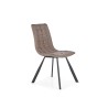 Scaun living/sufragerie Halmar K280, cadru metal, spatar matlasat, stil modern, 44x46x91x49cm, piele, maro