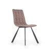 Scaun living/sufragerie Halmar K280, cadru metal, spatar matlasat, stil modern, 44x46x91x49cm, piele, maro