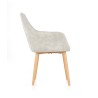 Scaun living/sufragerie Halmar K287, cadru lemn, spatar matlasat, stil scandinav, 58x61x85x50cm, piele, gri