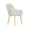 Scaun living/sufragerie Halmar K287, cadru lemn, spatar matlasat, stil scandinav, 58x61x85x50cm, piele, gri