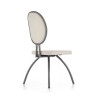 Scaun living/sufragerie Halmar K298, cadru metal,  stil modern, 45x56x98x46cm, piele, gri