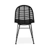 Scaun living/sufragerie Halmar K337, cadru metal,  stil scandinav, 44x55x90x46cm, ratan, negru