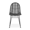 Scaun living/sufragerie Halmar K337, cadru metal,  stil scandinav, 44x55x90x46cm, ratan, negru