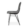 Scaun living/sufragerie Halmar K337, cadru metal,  stil scandinav, 44x55x90x46cm, ratan, negru