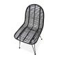 Scaun Francis, design scandinav, ratan negru, amplasare in living/sufragerie, structura metalica, 44x55x90x46 cm