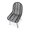 Scaun living/sufragerie Halmar K337, cadru metal,  stil scandinav, 44x55x90x46cm, ratan, negru