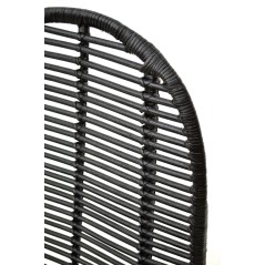 Scaun living/sufragerie Halmar K337, cadru metal,  stil scandinav, 44x55x90x46cm, ratan, negru