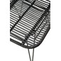 Scaun Francis, design scandinav, ratan negru, amplasare in living/sufragerie, structura metalica, 44x55x90x46 cm