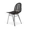 Scaun living/sufragerie Halmar K337, cadru metal,  stil scandinav, 44x55x90x46cm, ratan, negru