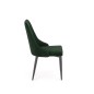 Scaun living Iris, tapiterie catifea verde inchis, cadru otel, 52x57x90x46 cm