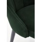 Scaun living Iris, tapiterie catifea verde inchis, cadru otel, 52x57x90x46 cm