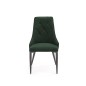 Scaun living Iris, tapiterie catifea verde inchis, cadru otel, 52x57x90x46 cm