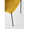 Scaun living/sufragerie Halmar K373, cadru metal,  stil scandinav, 51x57x77x47cm, textil, galben