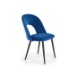 Scaun stil clasic, catifea bleumarin, cadru metal, inaltime 84 cm