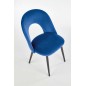 Scaun stil clasic, catifea bleumarin, cadru metal, inaltime 84 cm