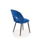 Scaun stil clasic, catifea bleumarin, cadru metal, inaltime 84 cm