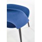 Scaun stil clasic, catifea bleumarin, cadru metal, inaltime 84 cm