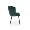 Scaun tapitat living/sufragerie Halmar K386, cadru metal,  stil clasic, 60x58x84x48cm, catifea, verde