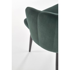 Scaun tapitat living/sufragerie Halmar K386, cadru metal,  stil clasic, 60x58x84x48cm, catifea, verde