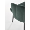 Scaun tapitat living/sufragerie Halmar K386, cadru metal,  stil clasic, 60x58x84x48cm, catifea, verde