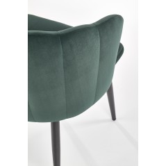 Scaun tapitat living/sufragerie Halmar K386, cadru metal,  stil clasic, 60x58x84x48cm, catifea, verde