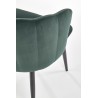 Scaun tapitat living/sufragerie Halmar K386, cadru metal,  stil clasic, 60x58x84x48cm, catifea, verde