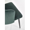 Scaun tapitat living/sufragerie Halmar K386, cadru metal,  stil clasic, 60x58x84x48cm, catifea, verde